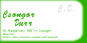 csongor durr business card